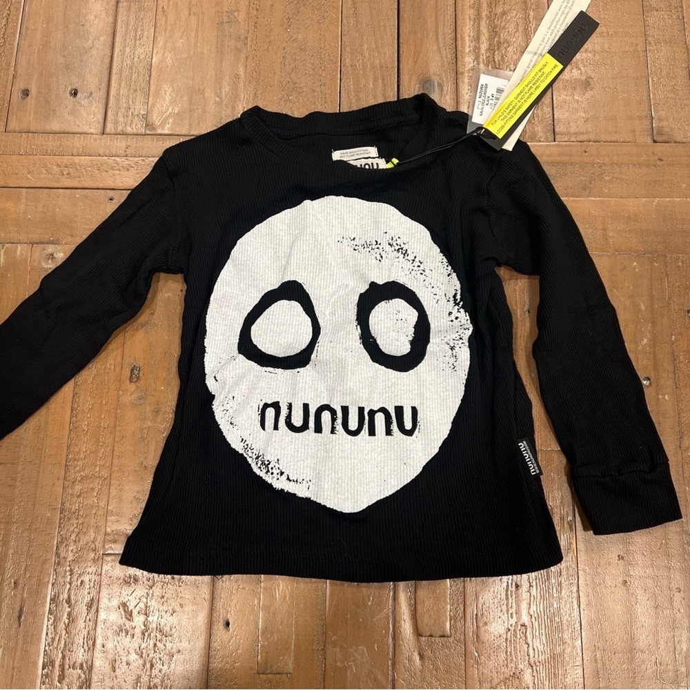 Nununu Smile Loungewear Set Kids 3-4 Years Ribbed Edgy Unisex New Black Skeleton - Picture 2 of 9